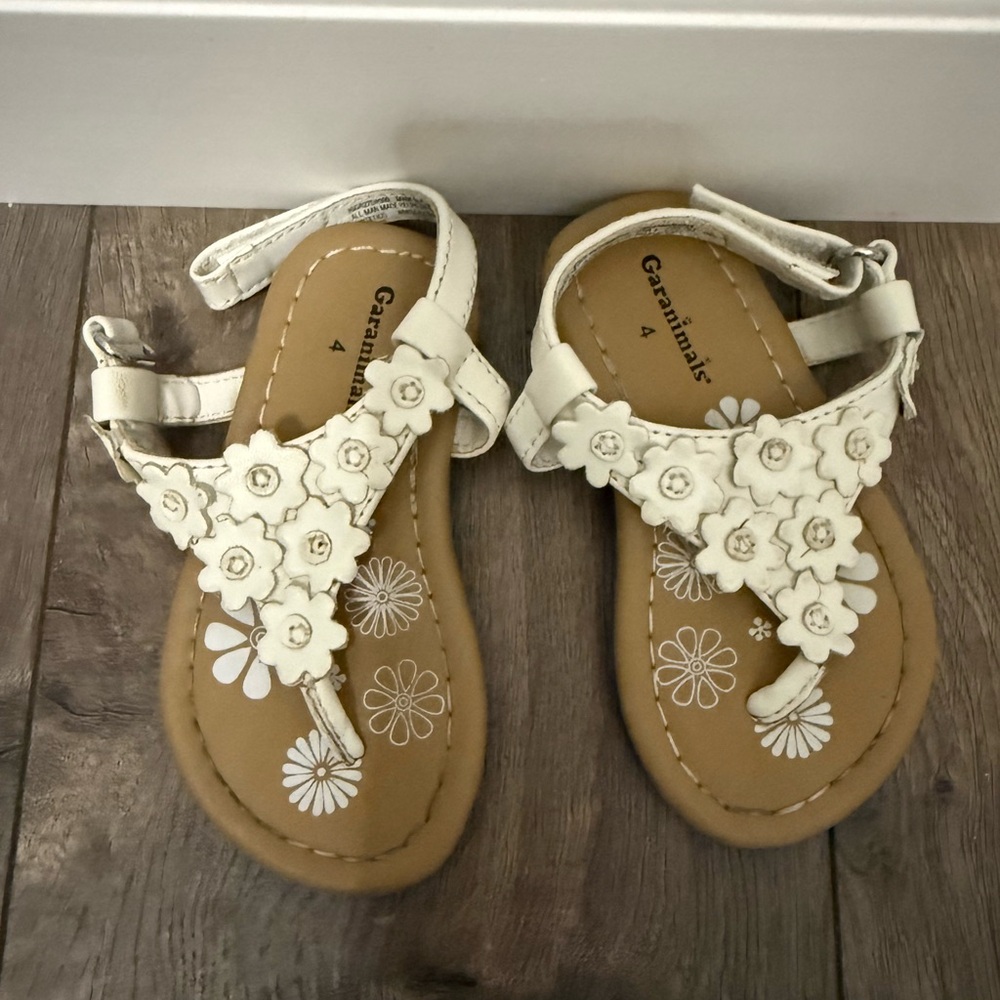 Garanimals Cream Floral T-Strap Girls Sandals